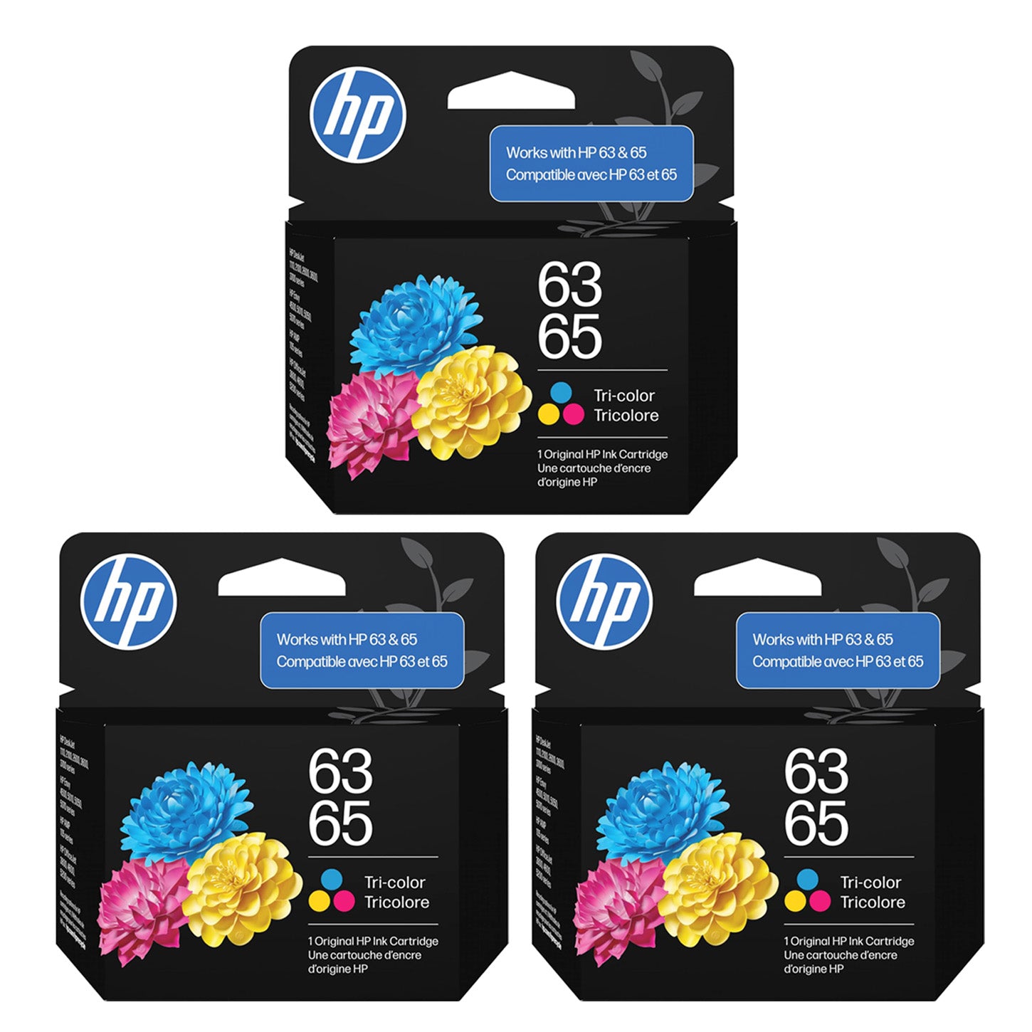 HP 63/65 Tri-Color Ink Cartridge (Replaces and Works with Both 63 & 65) | B7RT2AN