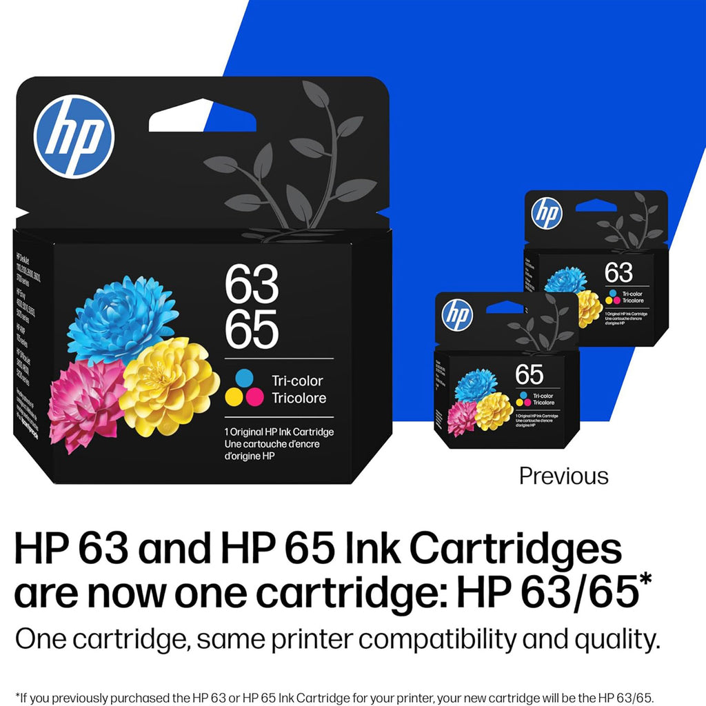 HP 63/65 Tri-Color Ink Cartridge (Replaces and Works with Both 63 & 65) | B7RT2AN
