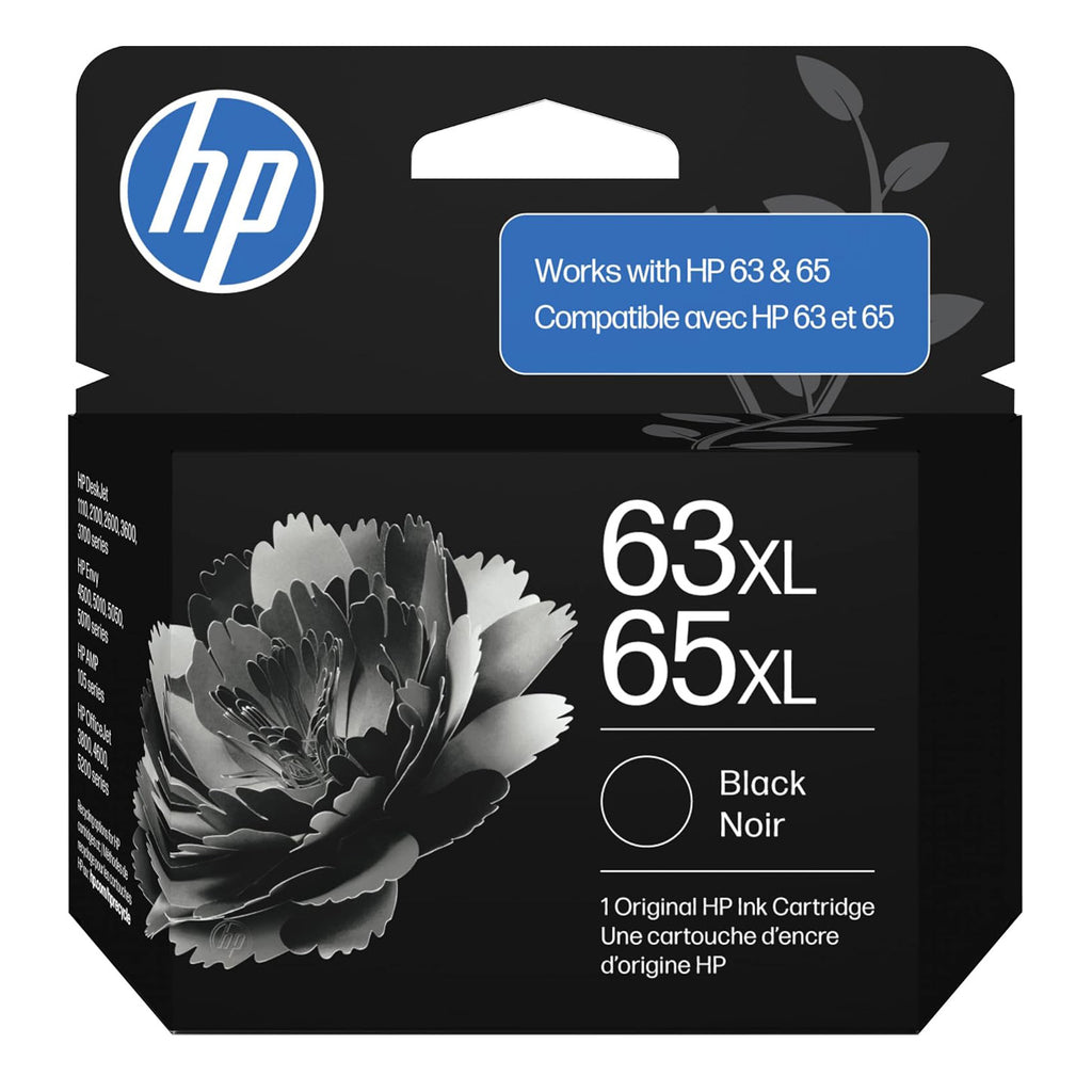 HP 63XL/65XL Black High-Yield Ink Cartridge (Replaces and Works with Both 63XL & 65XL) | B7RT5AN