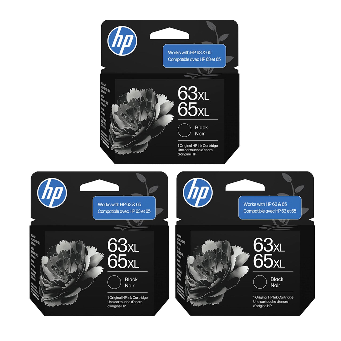 HP 63XL/65XL Black High-Yield Ink Cartridge (Replaces and Works with Both 63XL & 65XL) | B7RT5AN