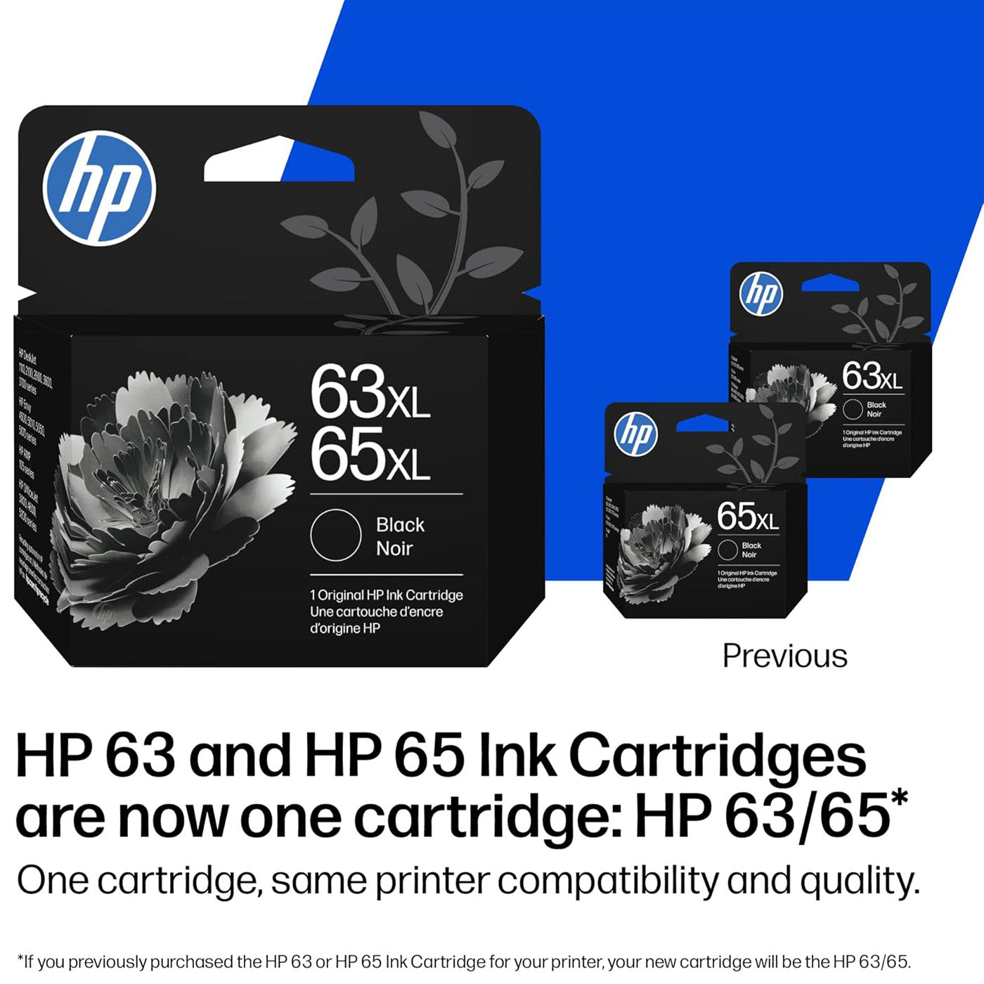 HP 63XL/65XL Black High-Yield Ink Cartridge (Replaces and Works with Both 63XL & 65XL) | B7RT5AN