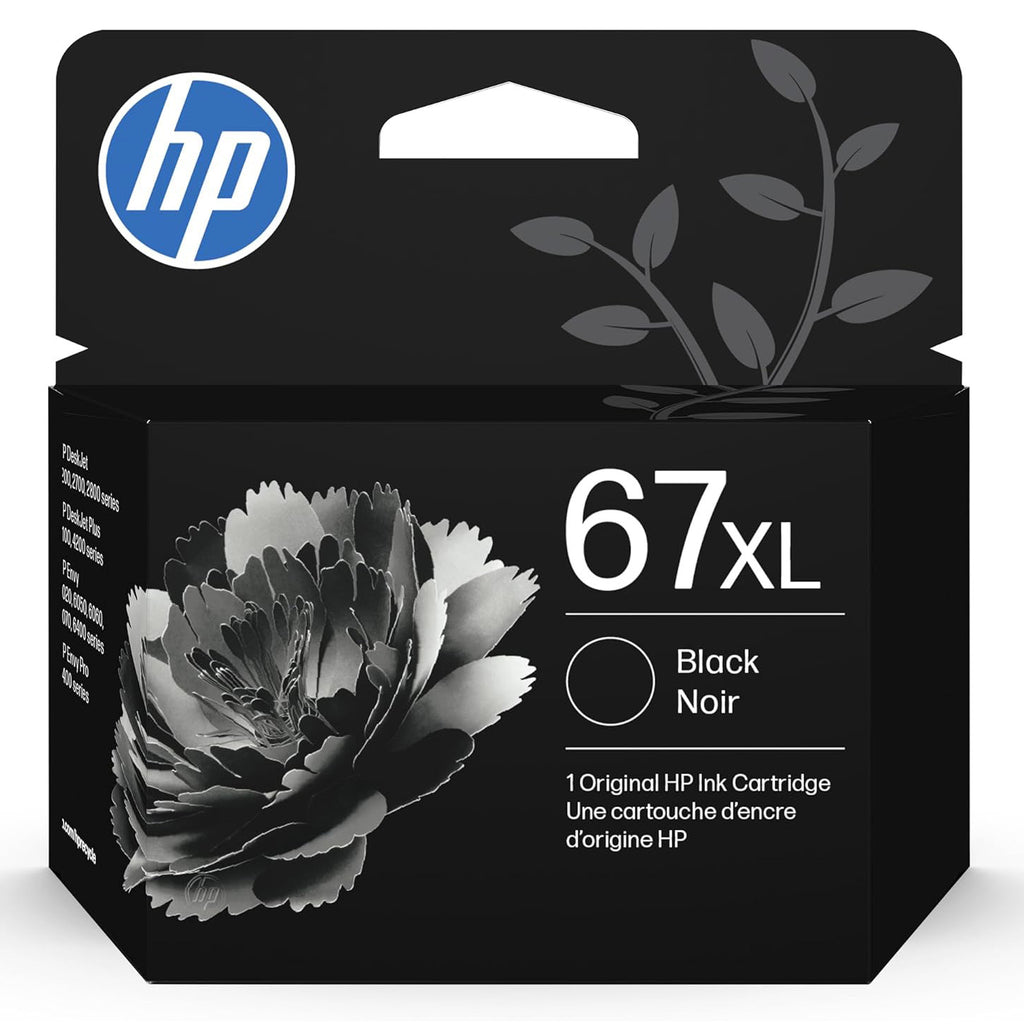 HP 67XL Black High-Yield Ink Cartridge | Eligible for Instant Ink | 3YM57AN
