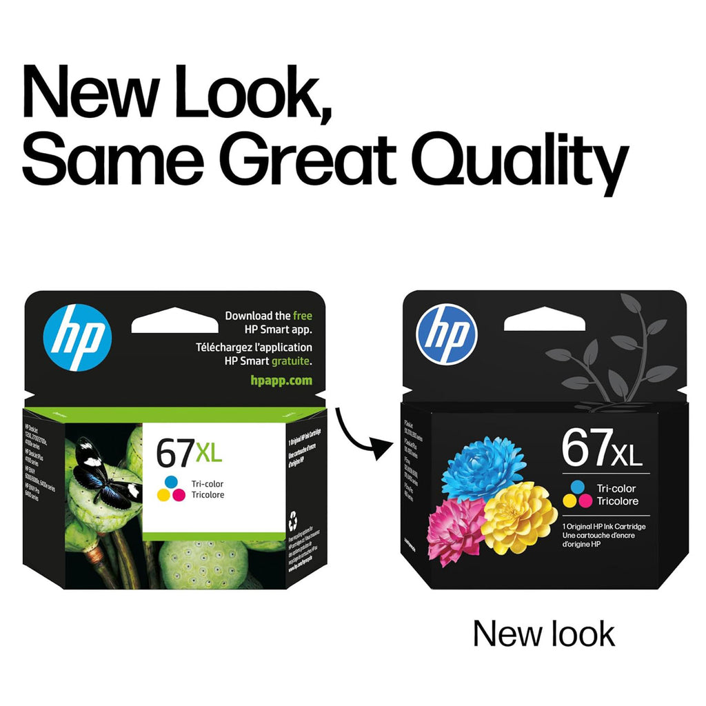 HP 67XL Tri-Color High-Yield Ink Cartridge | Eligible for Instant Ink | 3YM58AN